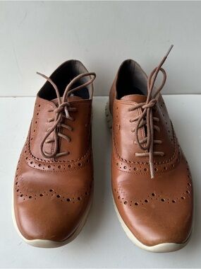 Cole Haan Zerogrand Wingtip Oxford Shoes Men's Size 8 Brown Leather Brogue
